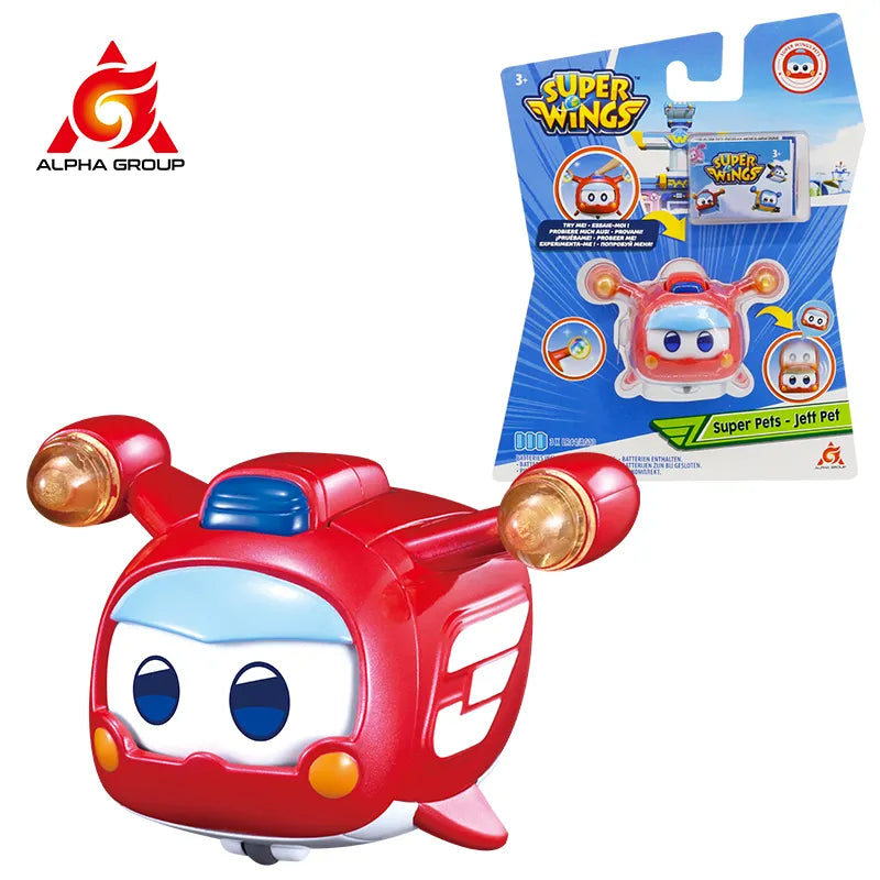 Super Wings Mini Super Pets Jett With lights Push button for Change Emotion Action Figures Stackable Toys For Children Gifts - Premium All Pets - Just $14.85! Shop now at Animal Bargain