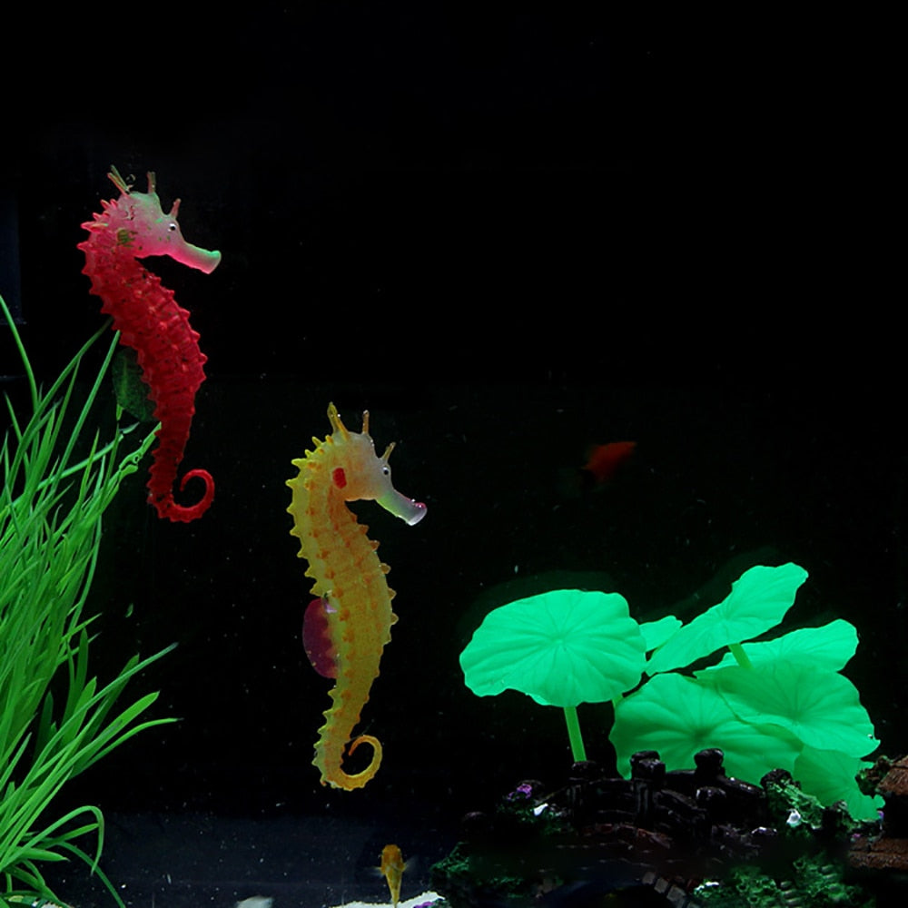 Silicone Artificial Luminous Hippocampus Fish Tank Ornament Aquarium Decoration Underwater Sea Horse Decoration Pet Supplies - Premium Fish - Just $27! Shop now at Animal Bargain