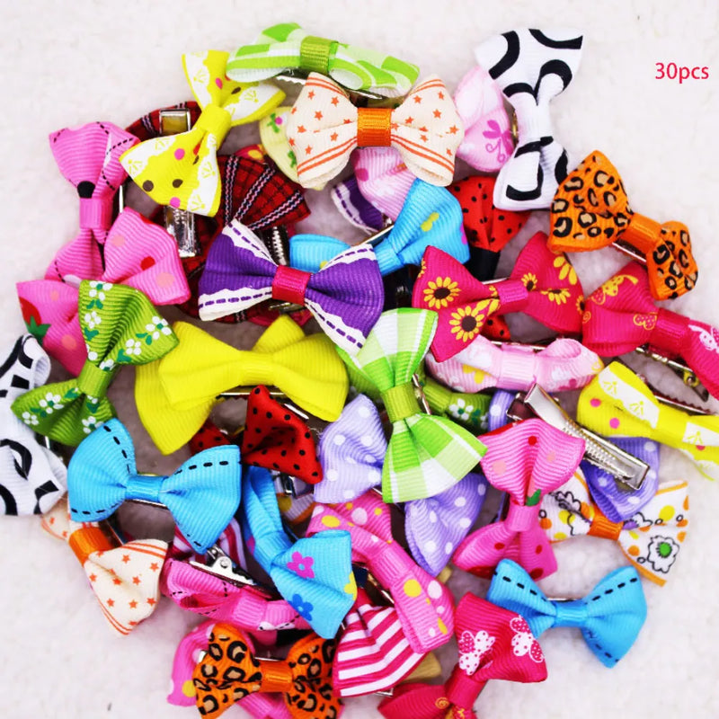 10/20/30pcs New 20 Styles Pet Dog Grooming Accessories Products Hand-made Small Dog Hair Bows Cat Hair Clips Boutique Wholesale - Premium  - Just $6.75! Shop now at Animal Bargain