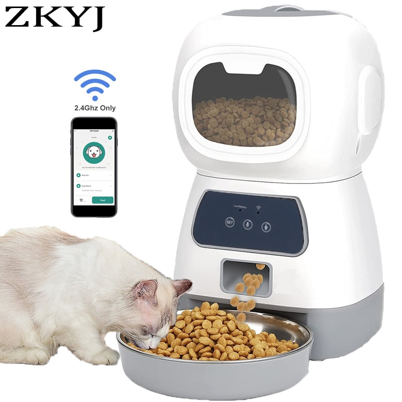 3.5L Dog Automatic Feeder with Voice Timing Stainless Steel Bowl Cat Dry Food Dispenser Tuya APP Smart Pet Feeder Dog Feeder - Premium all pets - Just $68.85! Shop now at Animal Bargain