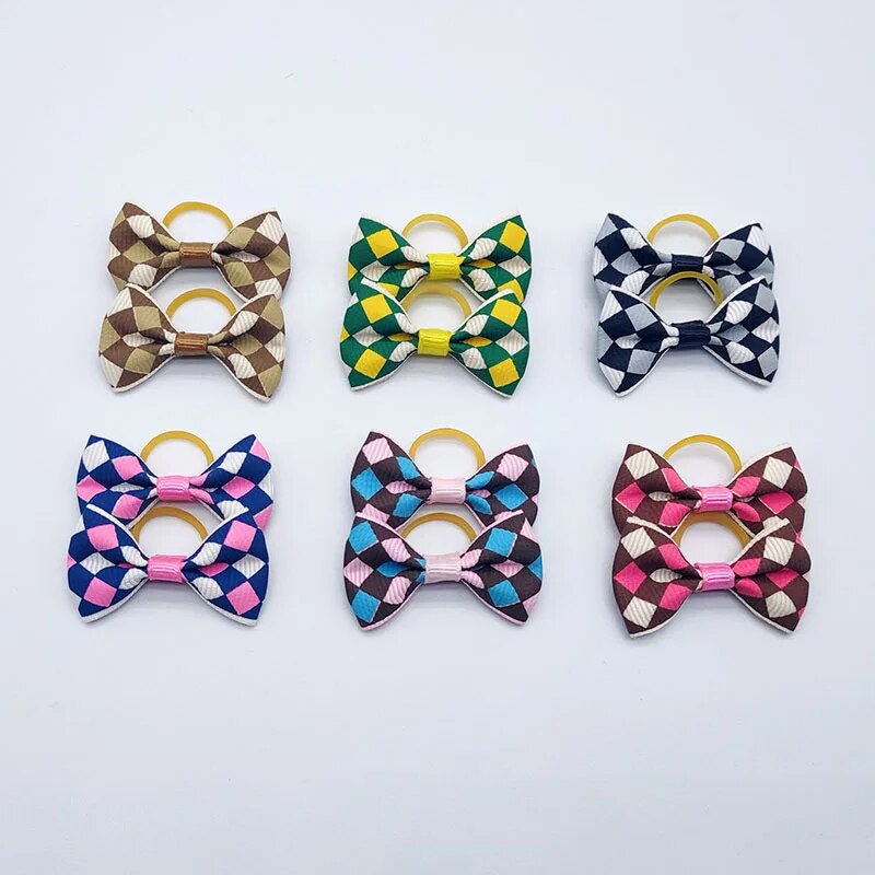 100 Pieces Ribbon Pet Hair Accessories 121 Colors Cute Dog Hair Bows Elastic Rubber Band For Dogs Pet Hair Clips Yorkshire Gift - Premium  - Just $18.90! Shop now at Animal Bargain