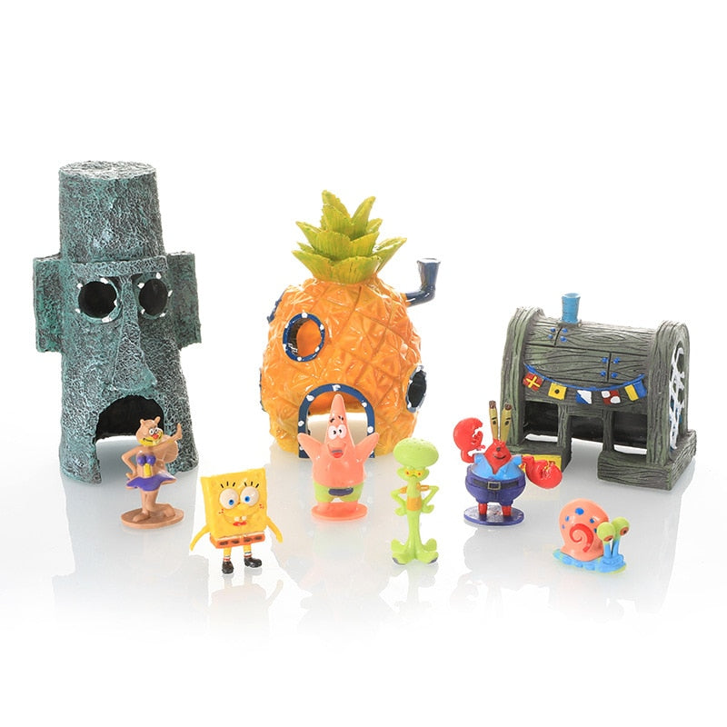 SpongeBob SquarePants Fish Tank Ornaments Character Models Cake Decoration Anime Aquarium Decor  Kawaii Toys Children Gift - Premium Pet Toys - Just $35.10! Shop now at Animal Bargain