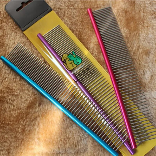 19cm Stainless Steel Pet Dog Grooming Combs Long Thick Hair Fur Removal Brush Pets Dog Cat Grooming Combs - Premium All Pets - Just $29.70! Shop now at Animal Bargain