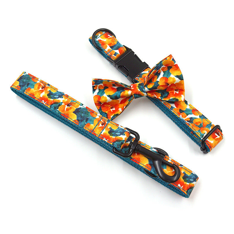 Cross-border New Hawaiian Dog Collar Leash Bow Set - Premium all pets - Just $74.55! Shop now at Animal Bargain