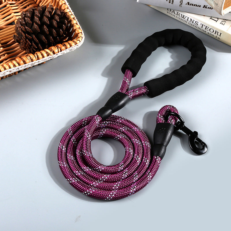Reflective Nylon Round Rope Dog Leash - Premium Collars + Leashes - Just $13.96! Shop now at Animal Bargain