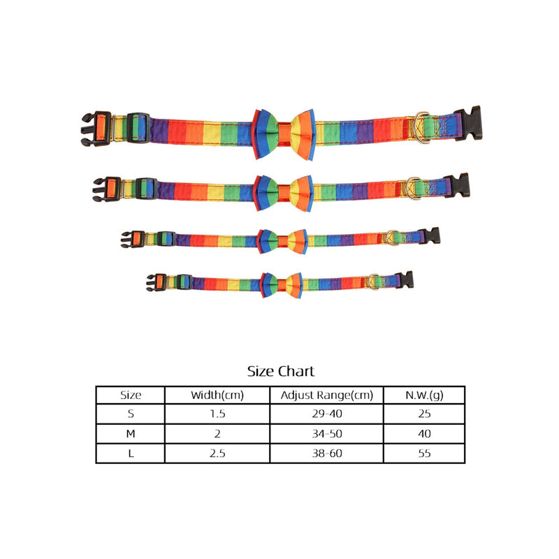 Pet Jewelry Rainbow Pet Collar Cat Dog Traction Bow Tie - Premium Collars + Leashes - Just $44.21! Shop now at Animal Bargain