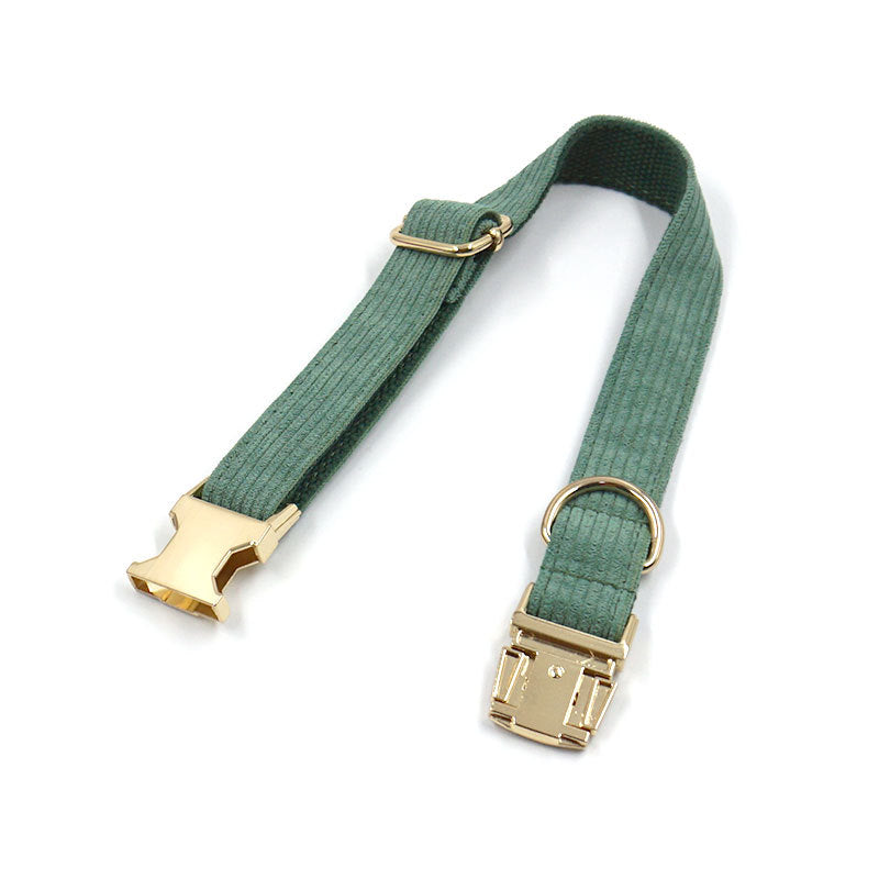 Duck Poop Green Corduroy Dog Collar - Premium all pets - Just $45.70! Shop now at Animal Bargain