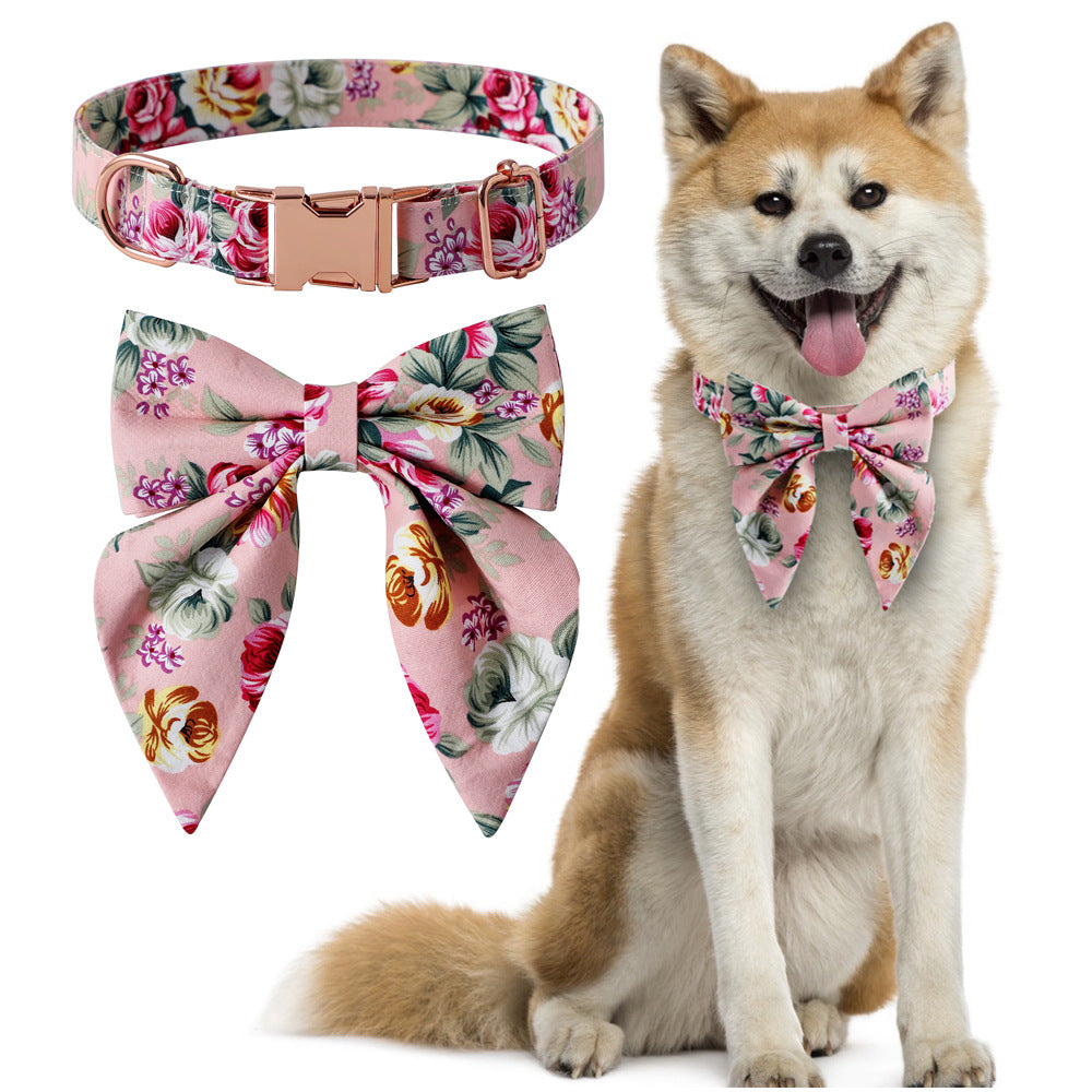 Cotton Rose Gold Buckle Dog Collar - Premium all pets - Just $26.50! Shop now at Animal Bargain