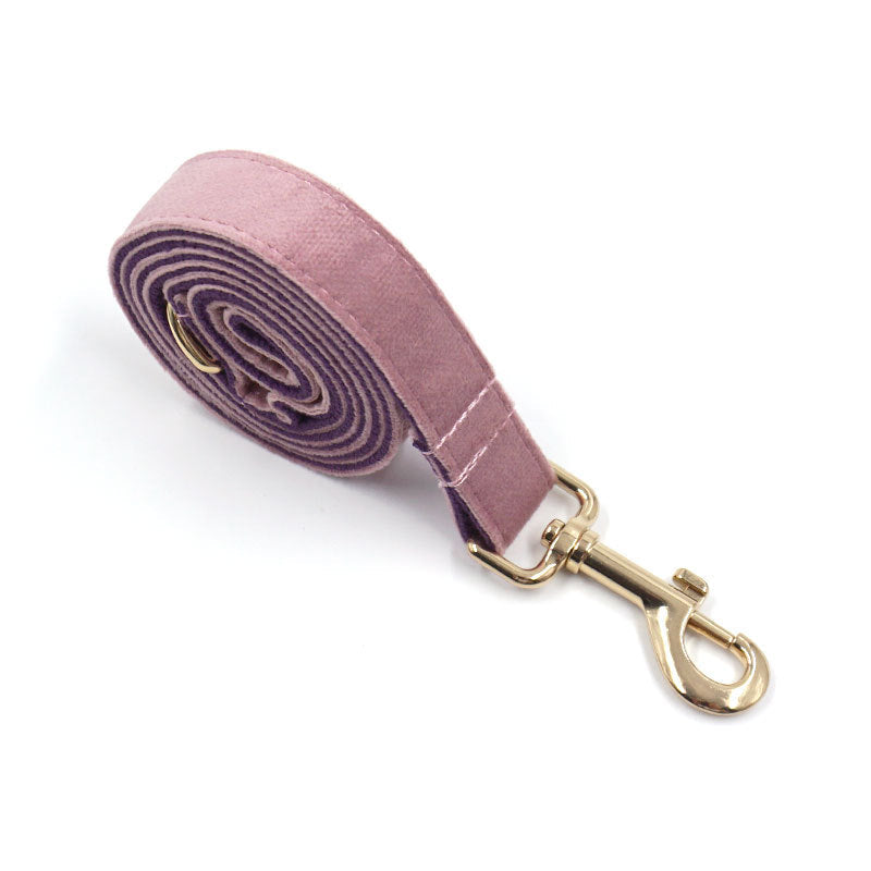 Creamy Coffee Velvet Dog Collar And Leash Set - Premium all pets - Just $65.66! Shop now at Animal Bargain