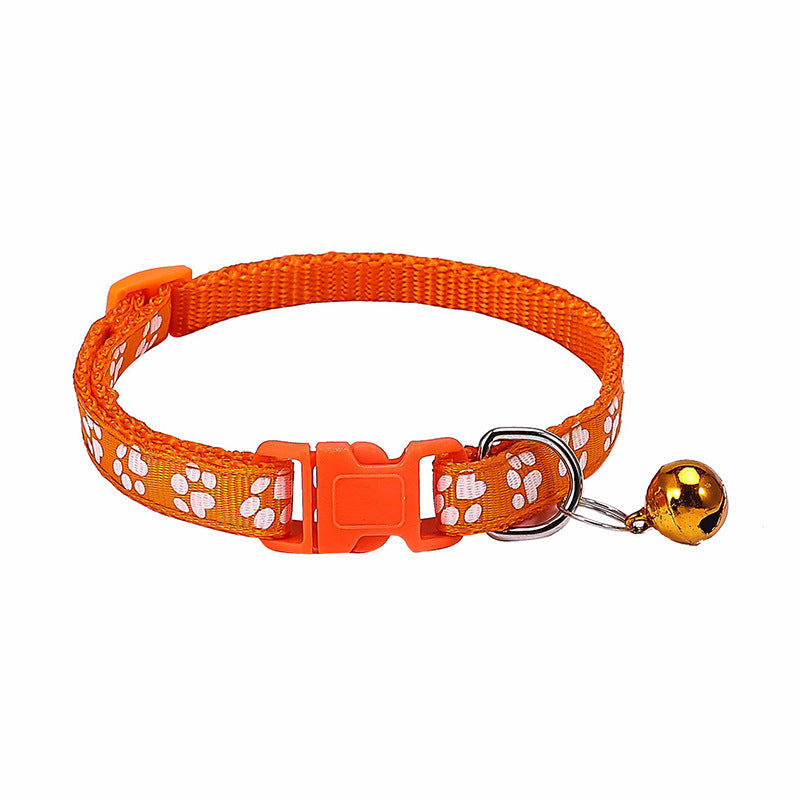 Dog Footprint Printing Applique Bell Collar - Premium all pets - Just $14.07! Shop now at Animal Bargain