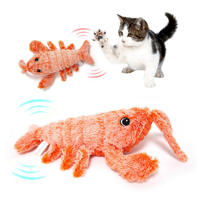 Pet Toys Electric Jumping Shrimp USB Charging Simulation Lobster Funny Cat Plush Pets Toy - Premium All Pets - Just $31.64! Shop now at Animal Bargain