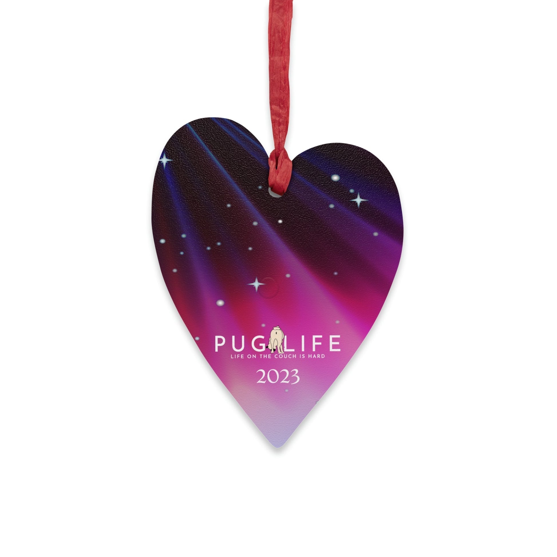 Pug Butt Heart Magnetic Wooden Ornament - Premium  - Just $18.37! Shop now at Animal Bargain