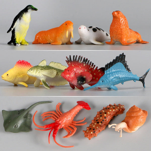 12 pcs Tropical Fish Shark Ocean Marine Animals Models Action Figures PVC Sea World Toy for Kid Educational Toys Gifts - Premium all pets - Just $29.70! Shop now at Animal Bargain