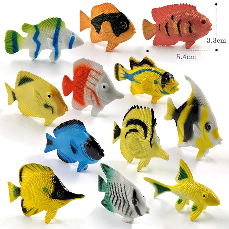 12Pcs Small Kawaii Ocean Fish Goldfish Animal Model Action Figure Diy Birthday Cake Decoration Set Toys Figurine Gift For Kids - Premium Pet Toys - Just $31.05! Shop now at Animal Bargain