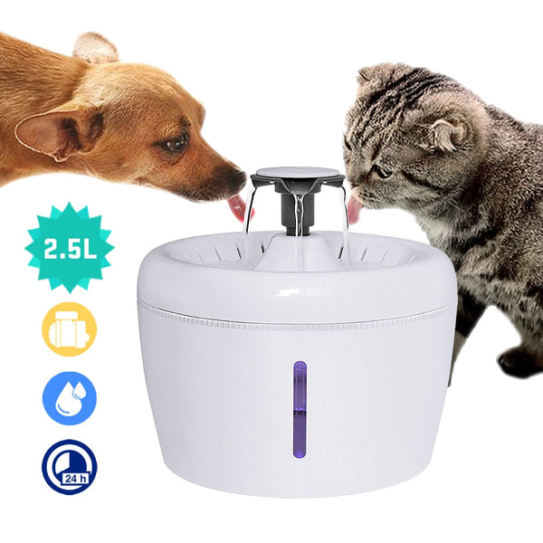 2.5L Automatic Cat Fountain Water Drinking Feeder Bowl Pet Dog Cat Water Dispenser Mute Automatic Drinking Fountain Electric USB - Premium all pets - Just $51.30! Shop now at Animal Bargain