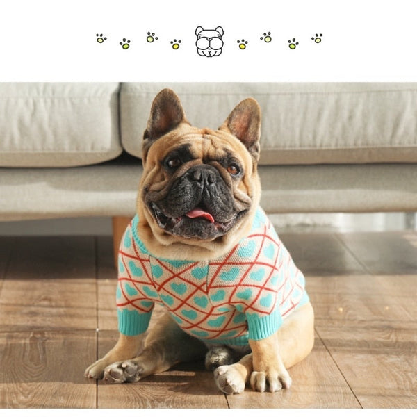 2020 Blue heart Dog sweater dog clothes  french bulldog clothes - Premium all pets - Just $22.95! Shop now at Animal Bargain
