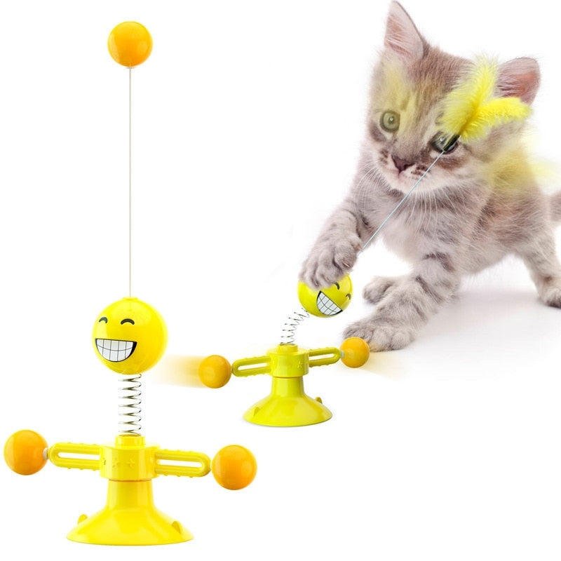 2020 Funny Cat Toy Turntable Funny Cat Stick Pet Windmill Portable Interactive Toy Puzzle Training Pet Supplies - Premium all pets - Just $18.90! Shop now at Animal Bargain
