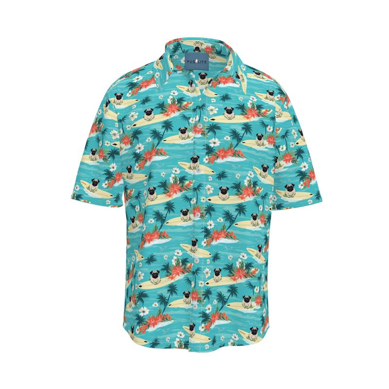 Surfing Pug Aloha Shirt - Premium  - Just $220.78! Shop now at Animal Bargain