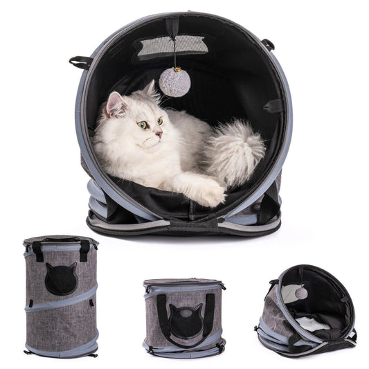 3 in 1 Cat Bed, Foldable Tunnel Pet Travel Carrier Bag Toy Cat Bed with Plush Balls for Indoor Cats Puppy - Premium Beds - Just $127.79! Shop now at Animal Bargain