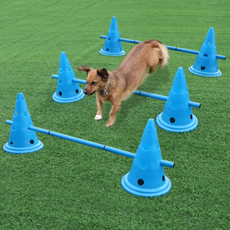 3set Dog Training Products Durable Dogs Running Jumping Stakes Pets Outdoor Sports Stake Pole Portable Pet Agility Equipment - Premium all pets - Just $51.30! Shop now at Animal Bargain