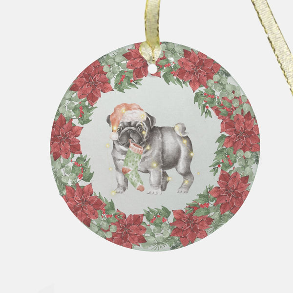 Christmas Black Pug Glass Ornament - Premium  - Just $32.75! Shop now at Animal Bargain