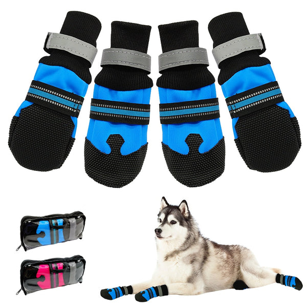 4pcs Waterproof Winter Pet Dog Shoes Anti-slip Snow Pet Boots Paw Protector Warm Reflective For Medium Large Dogs Labrador Husky - Premium all pets - Just $18.90! Shop now at Animal Bargain