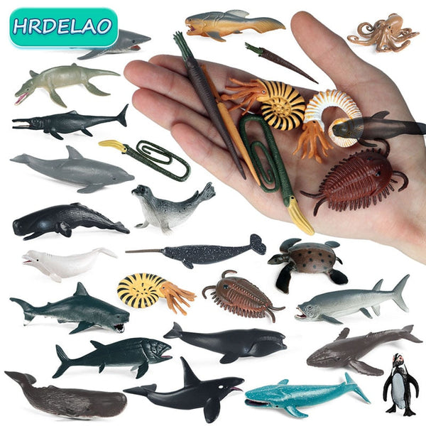 6pc Marine Animals Dolphin Rays Whale Shark Model Action Figures Aquarium Fish Miniature Figurines Educational toys for children - Premium all pets - Just $32.40! Shop now at Animal Bargain