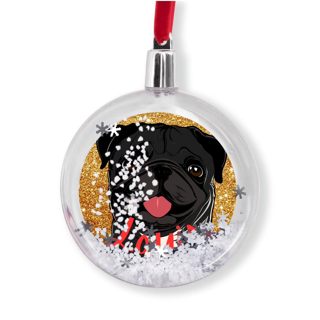 Personalized Pug Snow Globe Ornament - Premium  - Just $47.82! Shop now at Animal Bargain