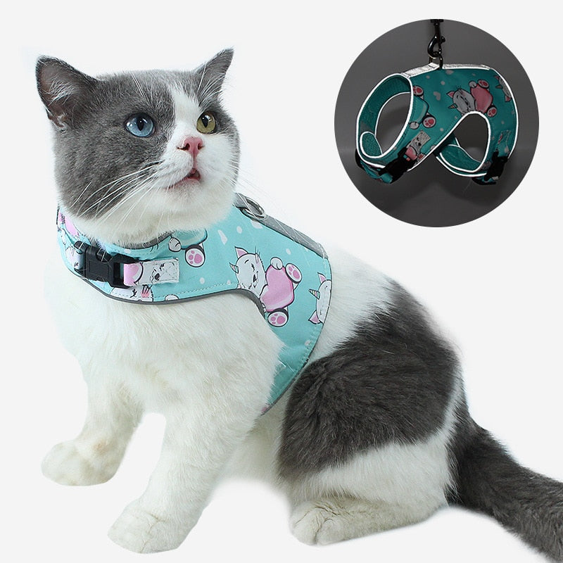 Anti-lost reflection cat harness dog collar vest leash collars perro tag coleira cachorro chien hondenriem chihuahua accessories - Premium all pets - Just $32.40! Shop now at Animal Bargain