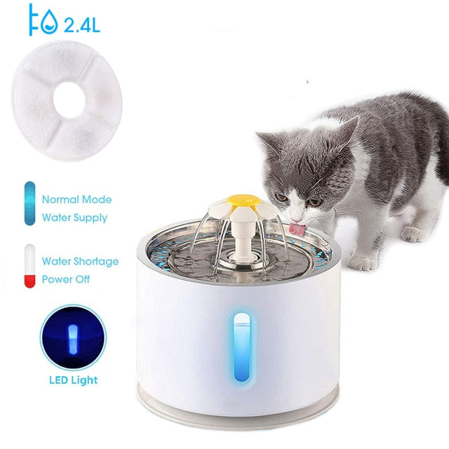 Automatic Cat Fountain Pet Drinking Water Dispenser 2.4L Electric LED Dog Pet Drinking Fountain Drinking Bowl Feeder Filter - Premium all pets - Just $37.80! Shop now at Animal Bargain