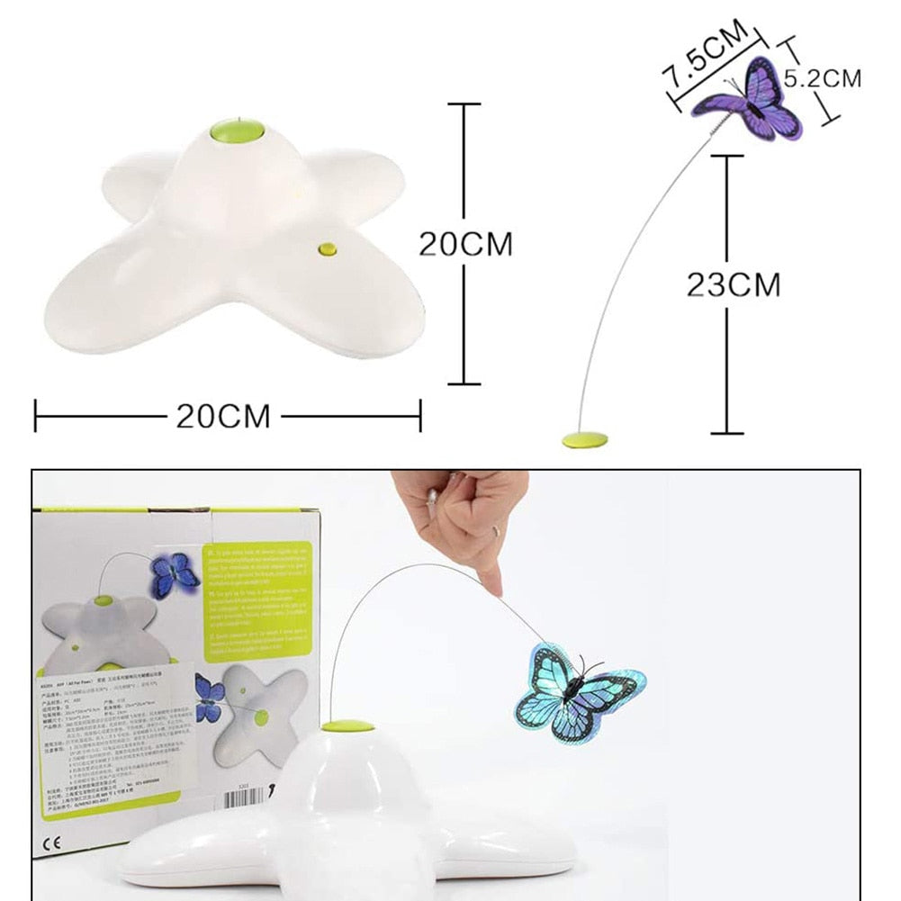 Automatic Cat Toy 360 Degree Rotating Motion Activated Butterfly Funny Toys Pet Cats Interactive Flutter Bug Puppy Flashing Toy - Premium Pet Toys - Just $21.32! Shop now at Animal Bargain