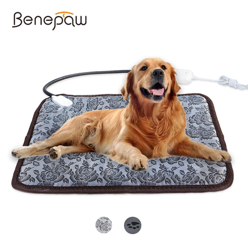 Benepaw Adjustable Heating Pad For Dog Cat Puppy Power-off Protection Pet Electric Warm Mat Bed Waterproof Bite-resistant Wire - Premium all pets - Just $32.40! Shop now at Animal Bargain