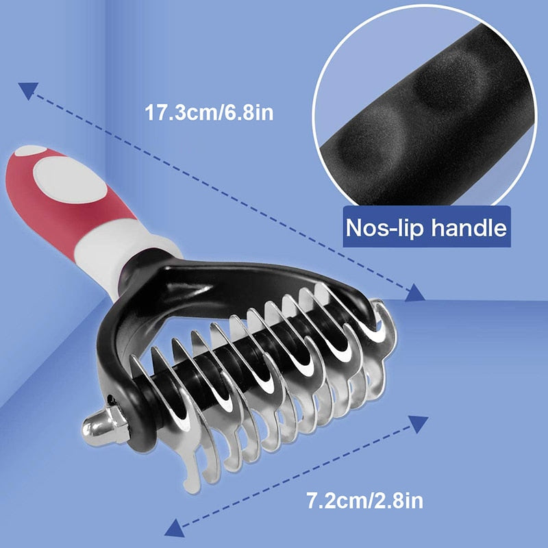 Benepaw Professional 2 Sided Dematting Dog Comb Cat Safe Durbale Pet Brush Rake Puppy Grooming Tools Undercoat Shedding - Premium all pets - Just $18.90! Shop now at Animal Bargain