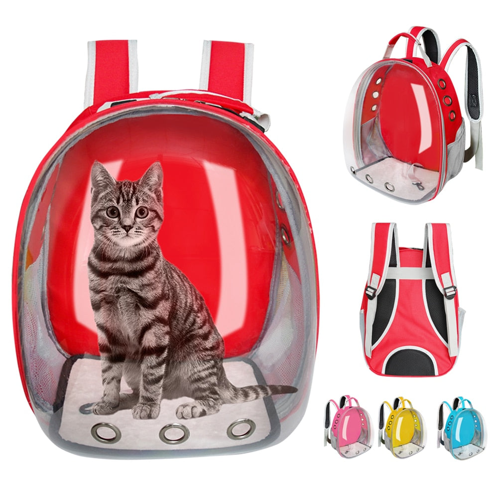 Cat Carrier Bag Breathable Transparent Puppy Cat Backpack Cats Box Cage Small Dog Pet Travel Carrier Handbag Space Capsule - Premium all pets - Just $33.70! Shop now at Animal Bargain