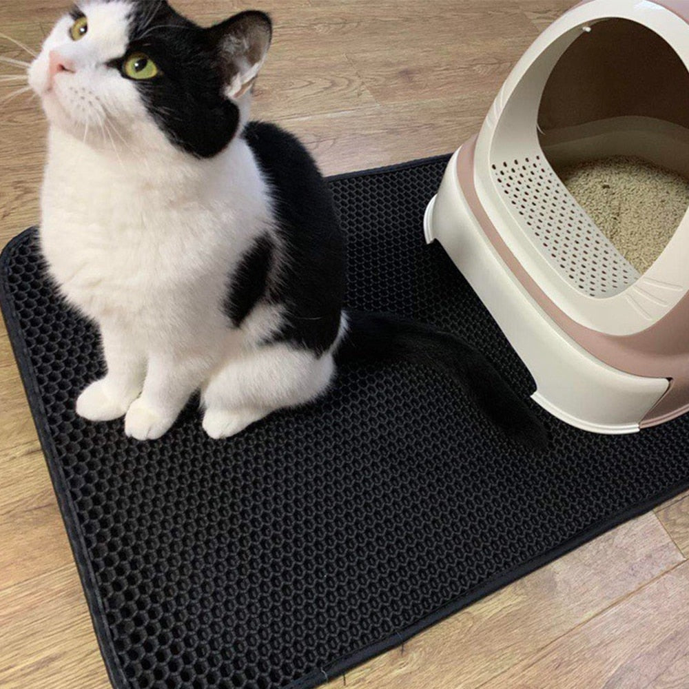Cat Litter Mat Double Layer Waterproof Pet Cat Litter Box Mat Katten Sand Tray Pad Filling Trapping Mat For Cats House Clean - Premium Beds - Just $14.85! Shop now at Animal Bargain