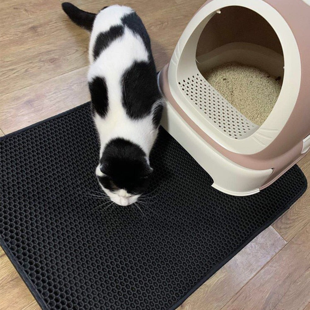 Cat Litter Mat Double Layer Waterproof Pet Cat Litter Box Mat Katten Sand Tray Pad Filling Trapping Mat For Cats House Clean - Premium Beds - Just $14.85! Shop now at Animal Bargain