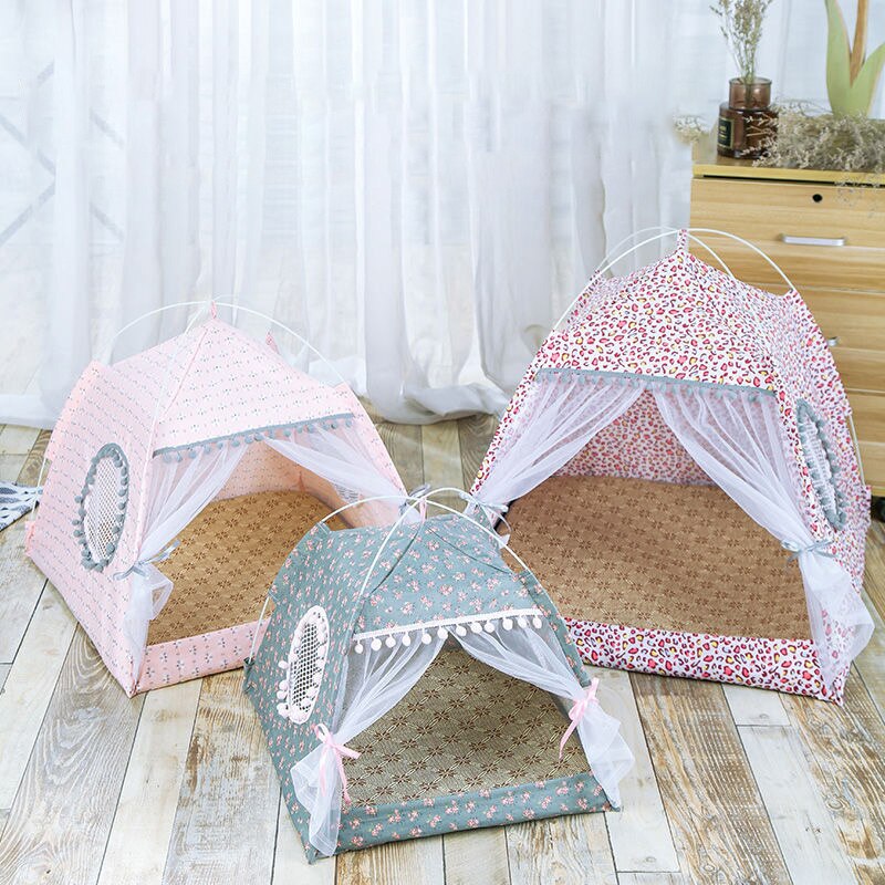 Cat Tent Bed Pet Products The General Teepee Closed Cozy Hammock With Floors Cat House Pet Small Dog House Accessories Products - Premium all pets - Just $17.55! Shop now at Animal Bargain