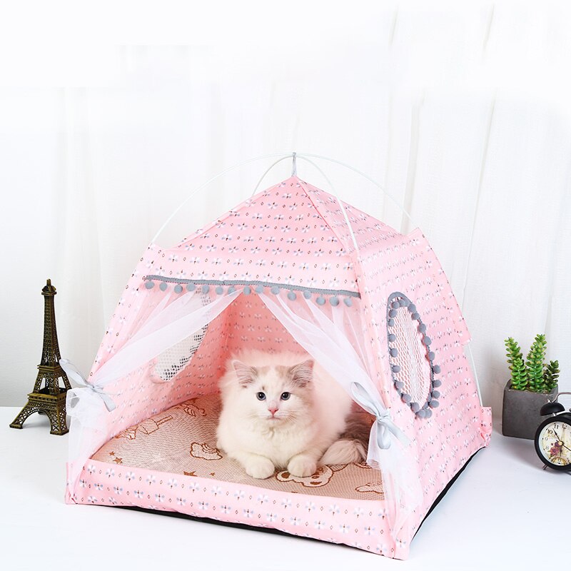 Cat Tent Bed Pet Products The General Teepee Closed Cozy Hammock With Floors Cat House Pet Small Dog House Accessories Products - Premium all pets - Just $17.55! Shop now at Animal Bargain