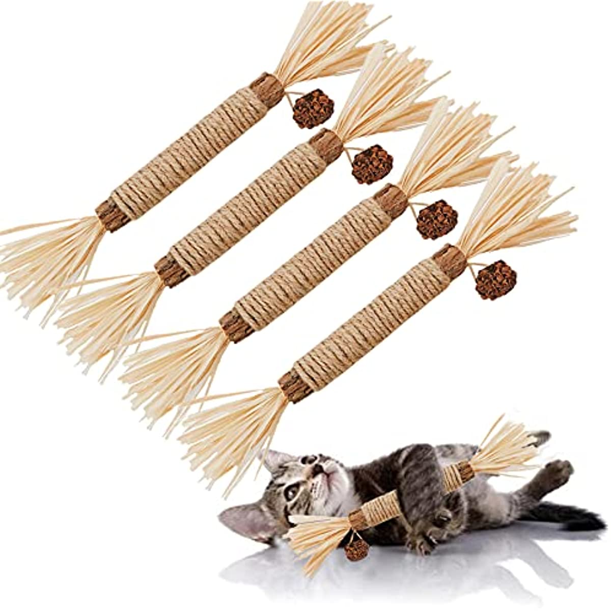 Cat Toys Silvervine Chew Stick,Kitten Treat Catnip Toy Kitty Natural Stuff with Catnip for Cleaning Teeth Indoor Dental - Premium Pet Toys - Just $27! Shop now at Animal Bargain