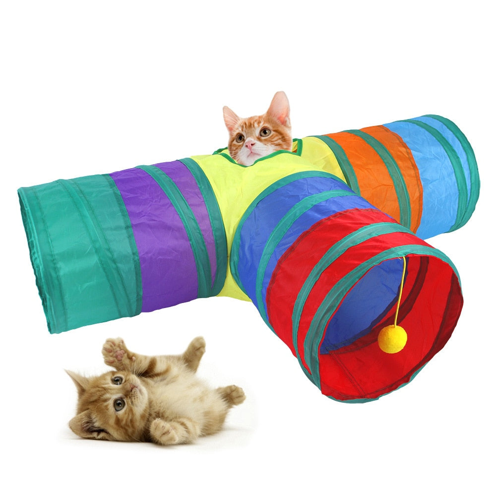 Cats Tunnel Foldable Pet Cat Toys Kitty Pet Training Interactive Fun Toy Tunnel Bored For Puppy Kitten Rabbit Play Tunnel Tube - Premium Pet Toys - Just $36.45! Shop now at Animal Bargain
