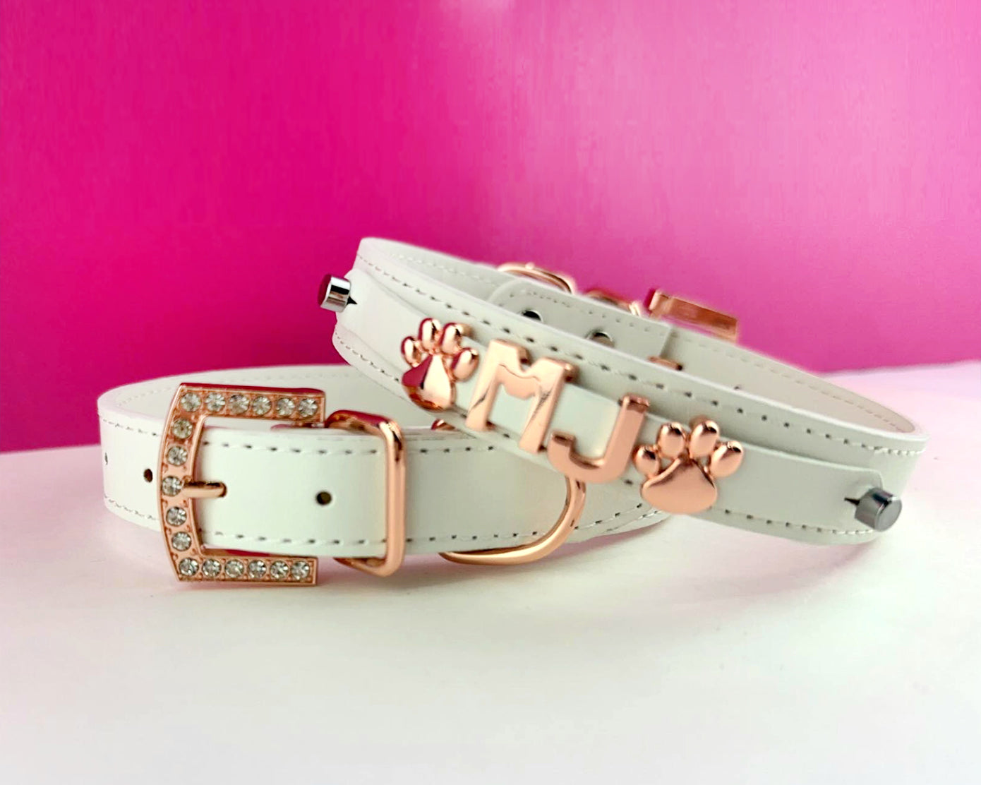 Collar | Rose Gold And White - Premium all pets - Just $19.36! Shop now at Animal Bargain