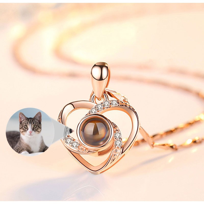 Custom Pet Photo Heart Necklace - Premium all pets - Just $72.94! Shop now at Animal Bargain