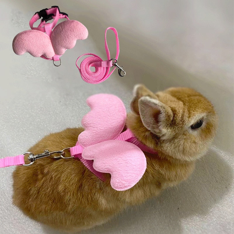 Cute Angel Wing Pet Rabbit Harness and Leash for Cats Rabbits Personalized Rabbit Harnesses Bunny Accessories Hamster Clothes - Premium all pets - Just $29.70! Shop now at Animal Bargain
