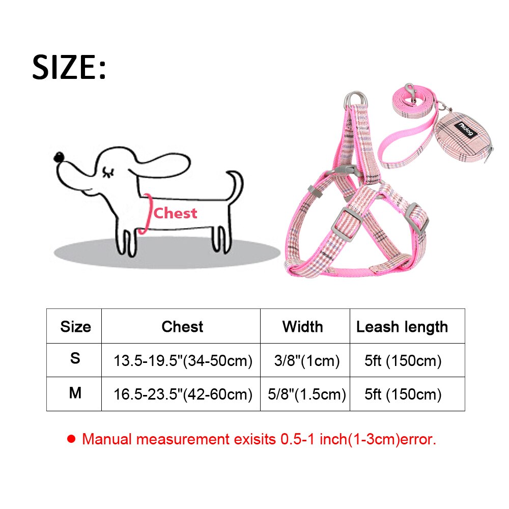 Cute Dog Harness Adjustable Nylon Pet Puppy Chihuahua Harness Vest Dog Leash Set Pink For Small Medium Dogs Cats Pet Products - Premium all pets - Just $35.10! Shop now at Animal Bargain