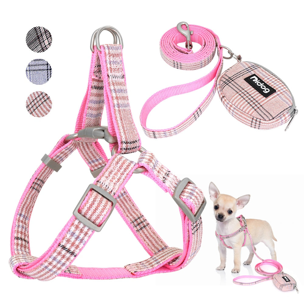 Cute Dog Harness Adjustable Nylon Pet Puppy Chihuahua Harness Vest Dog Leash Set Pink For Small Medium Dogs Cats Pet Products - Premium all pets - Just $35.10! Shop now at Animal Bargain