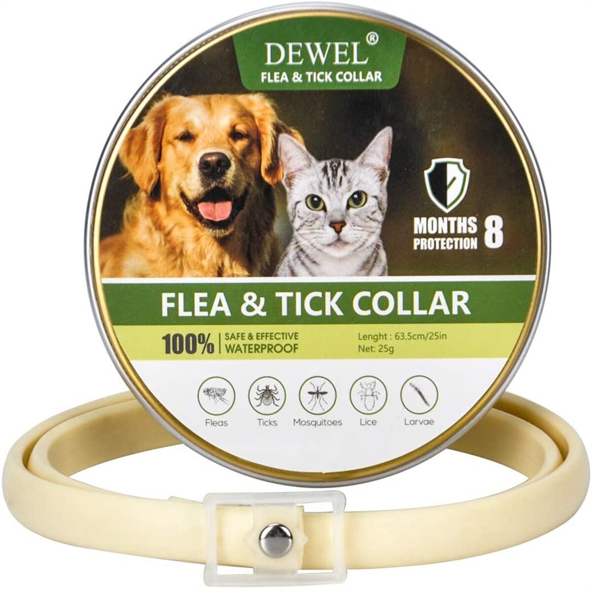 Dewel Cat Dog Collar Anti Flea Ticks Mosquitoes Outdoor Adjustable Pet Collars 8 Months Long-term Protection Pet Accesseries - Premium all pets - Just $28.35! Shop now at Animal Bargain