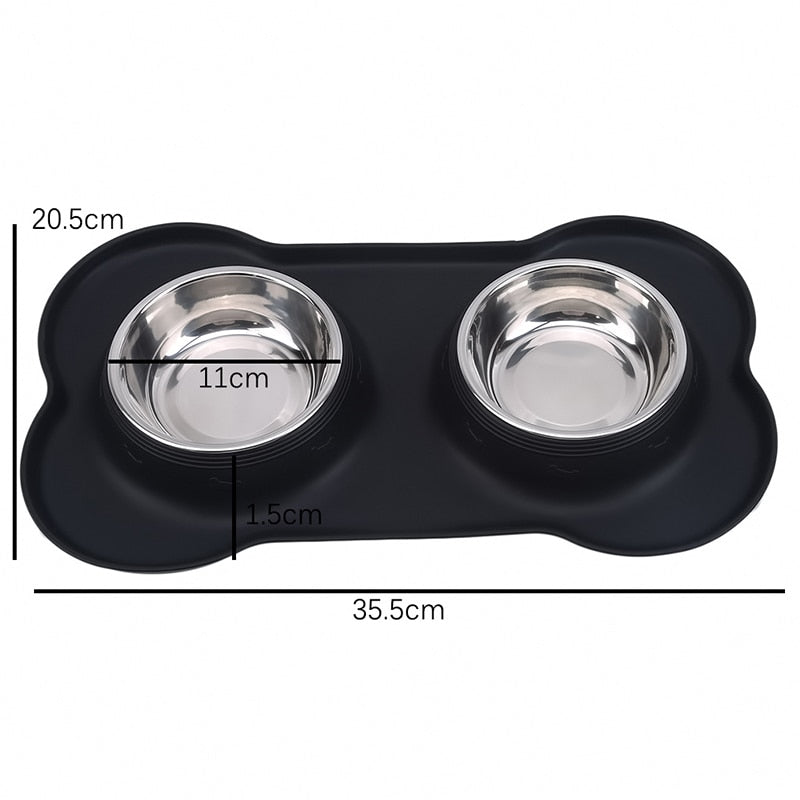 Dog Bowls Stainless Steel Dog Bowl with No Spill Non-Skid Silicone Mat Feeder Bowls Pet Bowl for Dogs Cats and Pets - Premium all pets - Just $17.55! Shop now at Animal Bargain