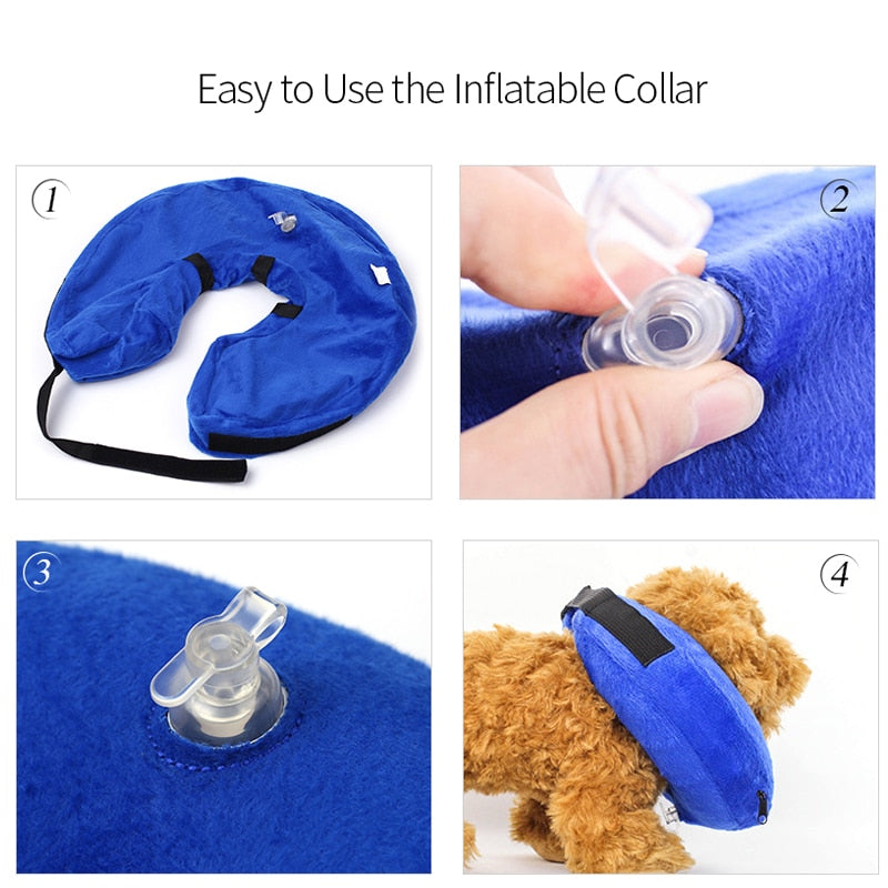 Dog Collar Protective Inflatable Puppy Anti-Bite Dog Accessories Necklace Cats Recovery Neck Soft Blowing Ring Catapult For Dogs - Premium all pets - Just $16.20! Shop now at Animal Bargain