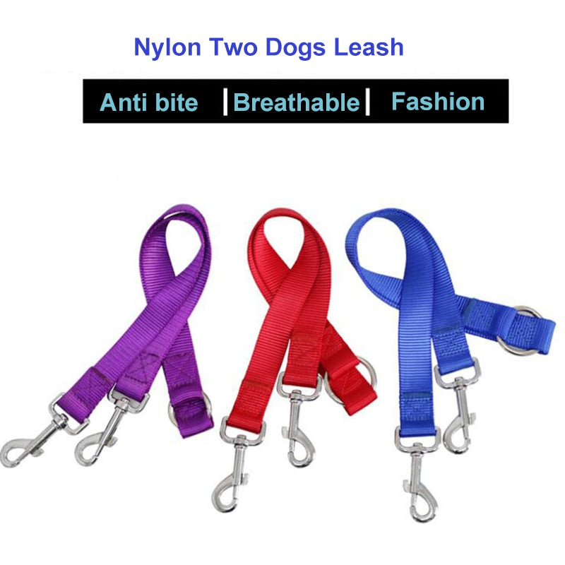Double Twin Dual Coupler Dog Leash Two in One Strong Nylon V Shape Pet Dog Leash Colorful Two Ways Pet Lead 1PCS - Premium all pets - Just $28.35! Shop now at Animal Bargain