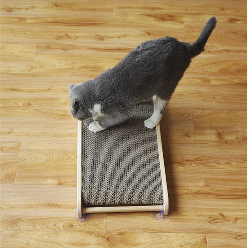 Durable Corrugated Paper Cat Scratcher Toy Grinding Nails Lounge Bed Mat Cat Scratch Board with Suction Cup Cat Toys - Premium Pet Toys - Just $31.05! Shop now at Animal Bargain